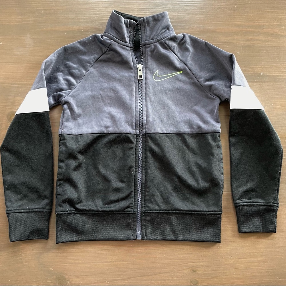 Nike Toddler Full Zip Athletic Jacket in Black/Gray - Size 4 (XS)